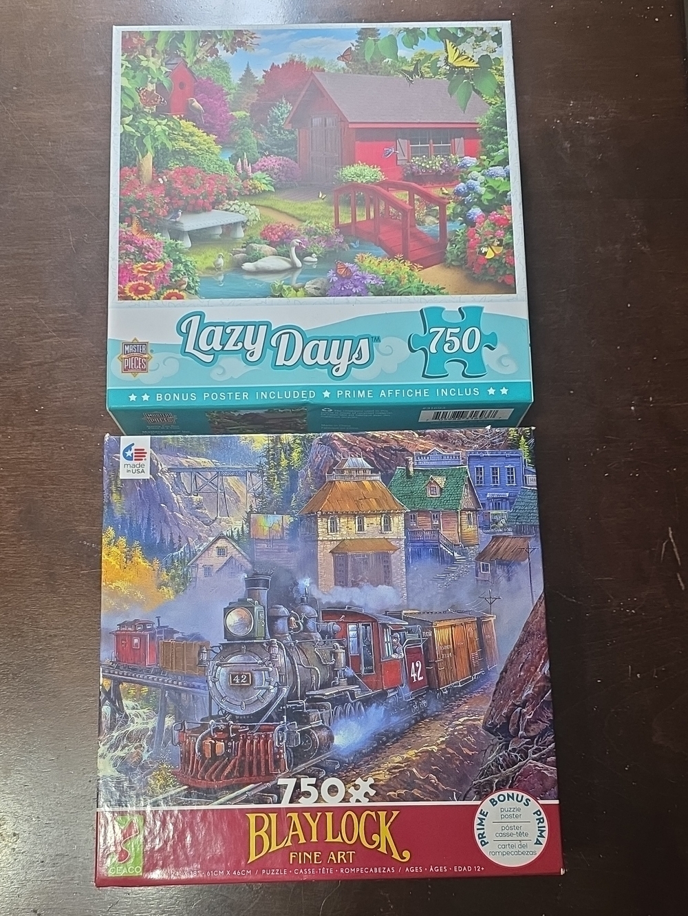 2 Puzzles Master Pieces & Ceaco 750 Pcs